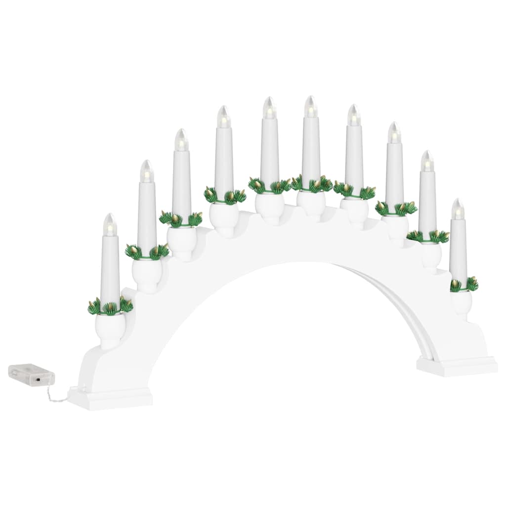 Karácsonyi gyertyatartó ív 10 LED gyertyával LED Meleg fehér
