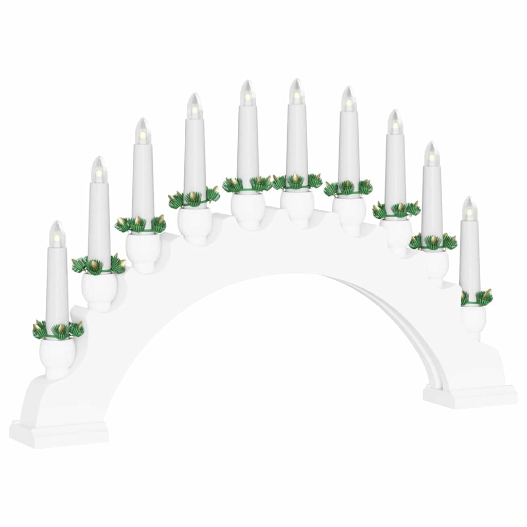 Karácsonyi gyertyatartó ív 10 LED gyertyával LED Meleg fehér