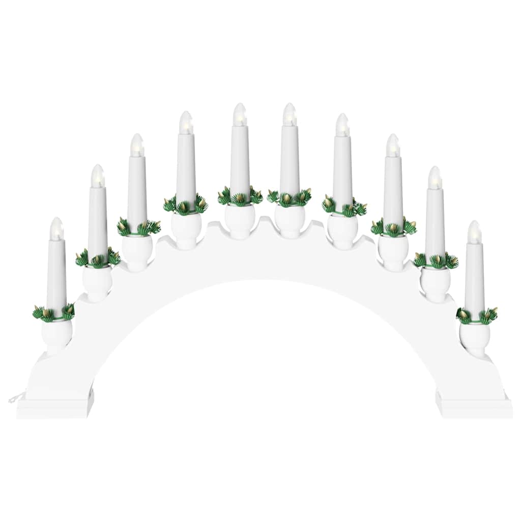 Karácsonyi gyertyatartó ív 10 LED gyertyával LED Meleg fehér