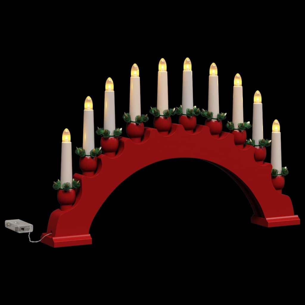 Karácsonyi gyertyatartó ív 10 LED gyertyával LED Meleg fehér