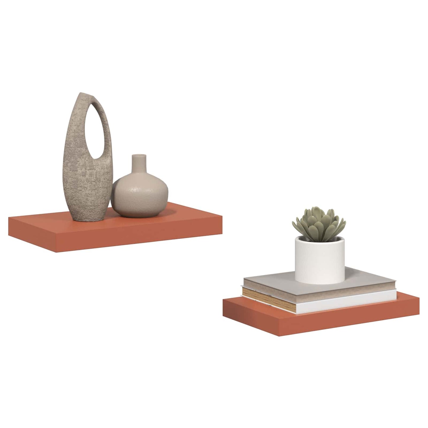 Falpolc Falra szerelhető 2 pcs Piros 40 x 23,5 x 4 cm Faanyag