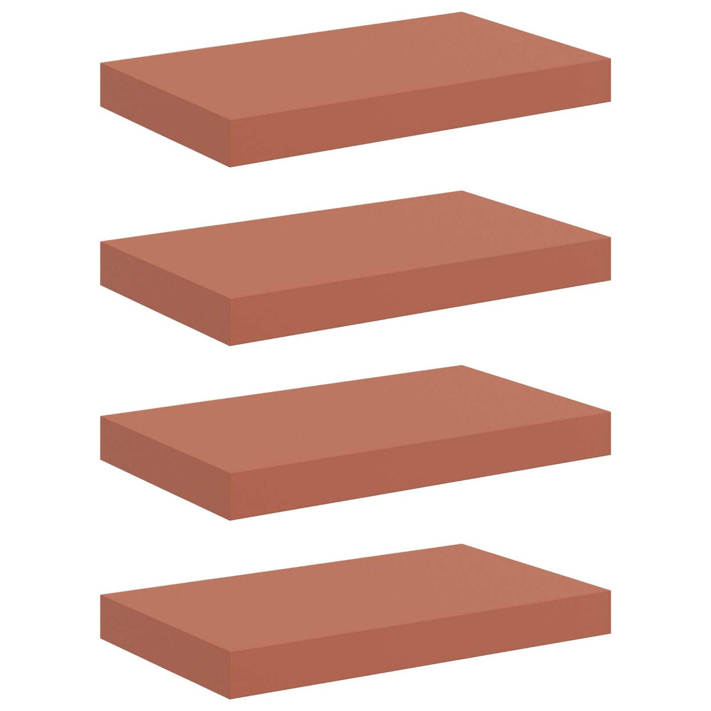 Falpolc Falra szerelhető 4 pcs Piros 40 x 23,5 x 3,8 cm