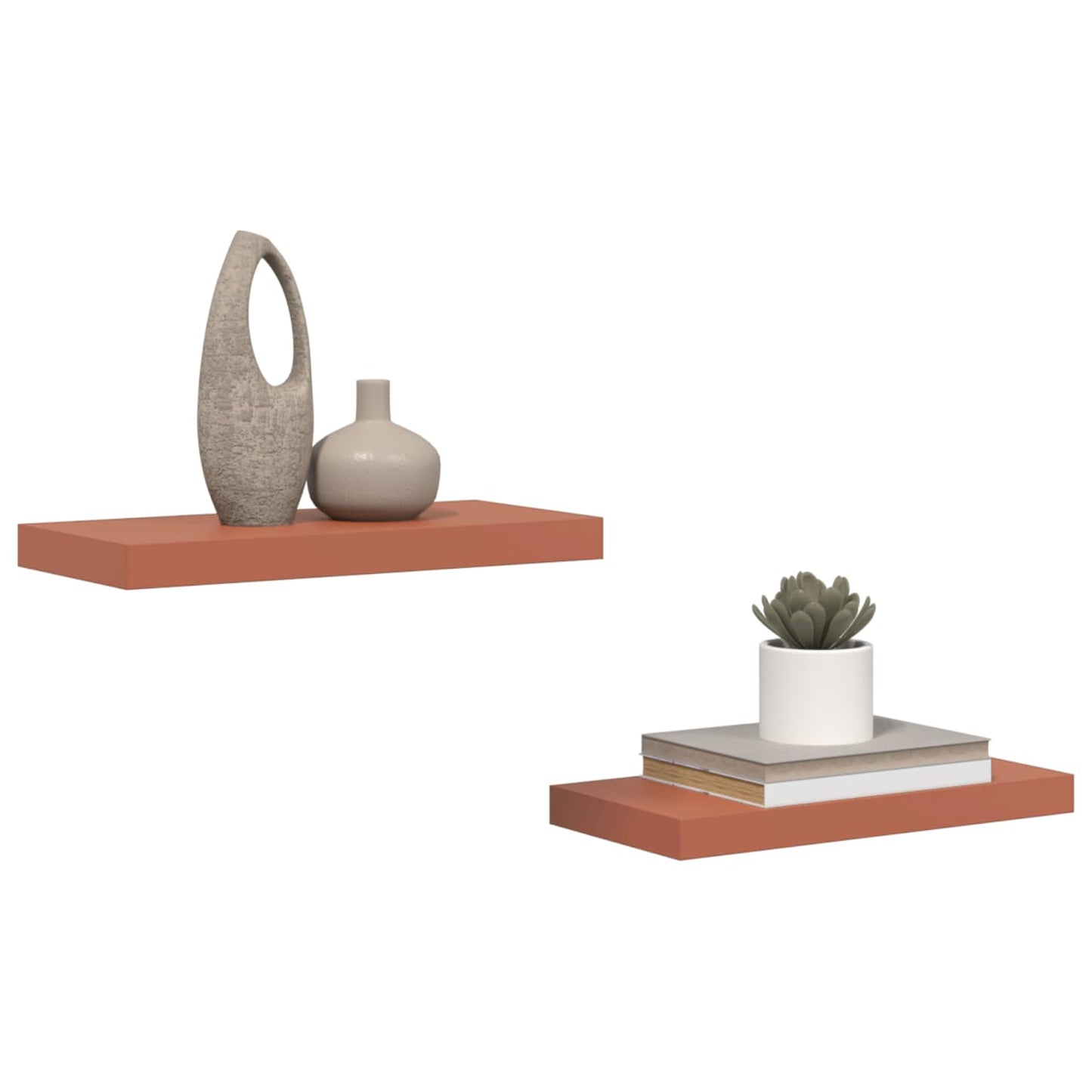 Falpolc Falra szerelhető 2 pcs Piros 50 x 23,5 x 3,8 cm
