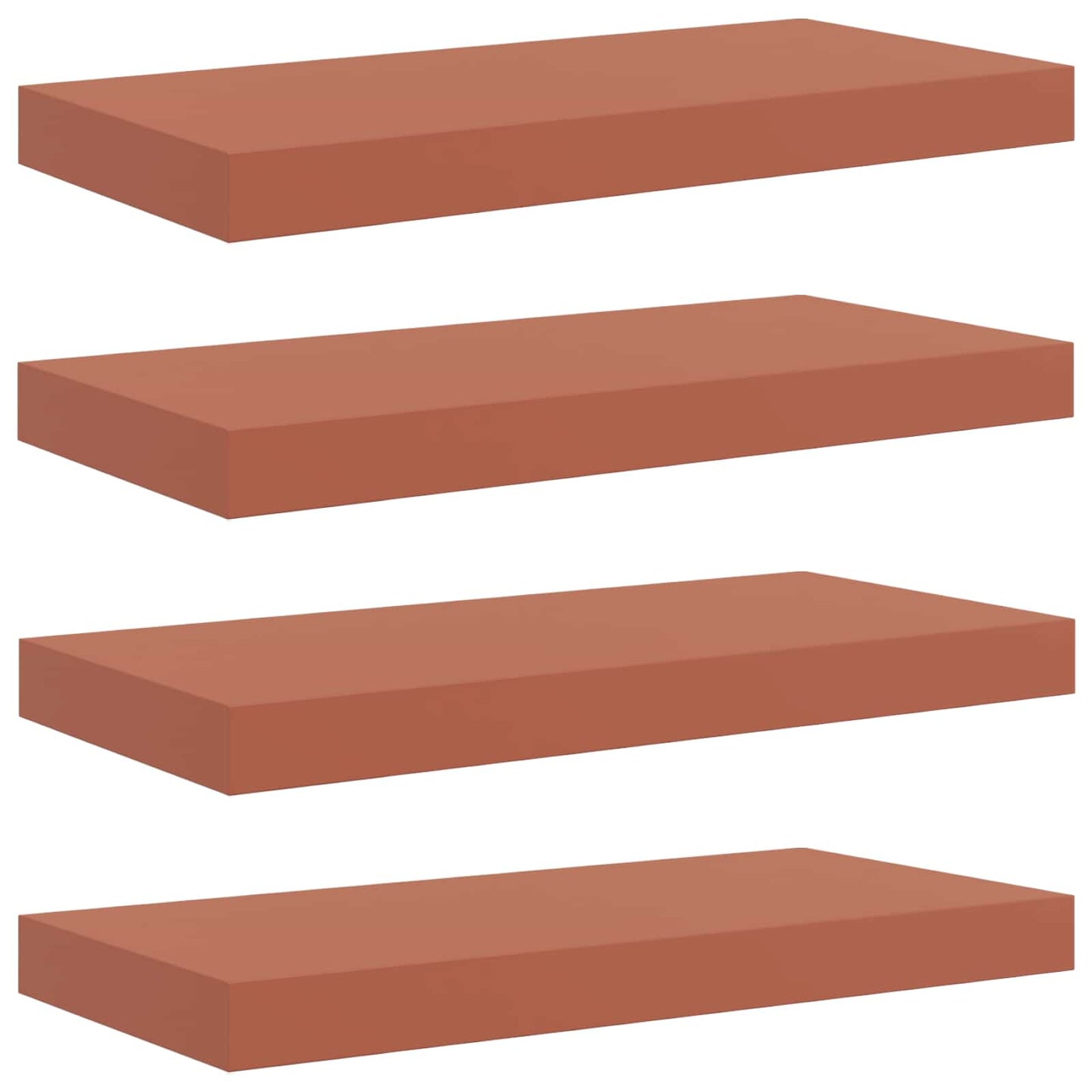 Falpolc Falra szerelhető 4 pcs Piros 50 x 23,5 x 3,8 cm