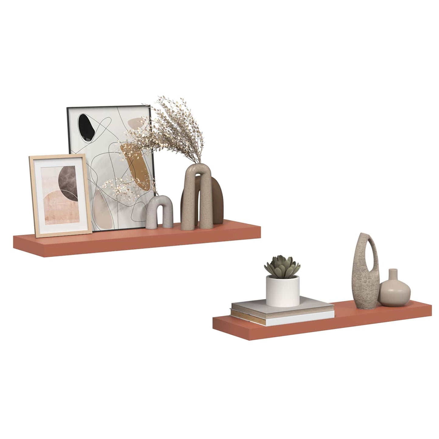 Falpolc Falra szerelhető 2 pcs Piros 80 x 23,5 x 3,8 cm