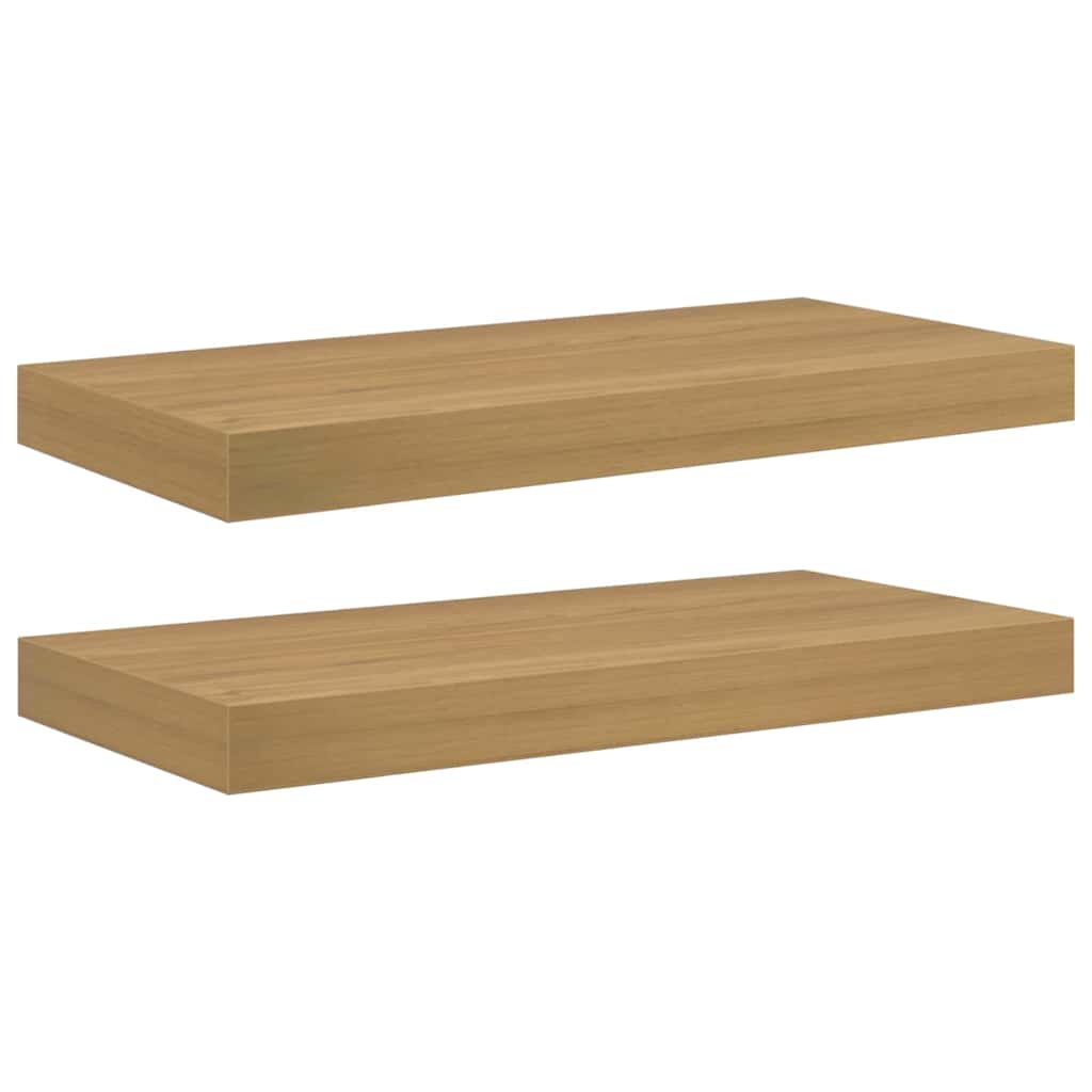 Falpolc 2 db Barna 50 x 23,5 x 3,8 cm Szerelt Fa