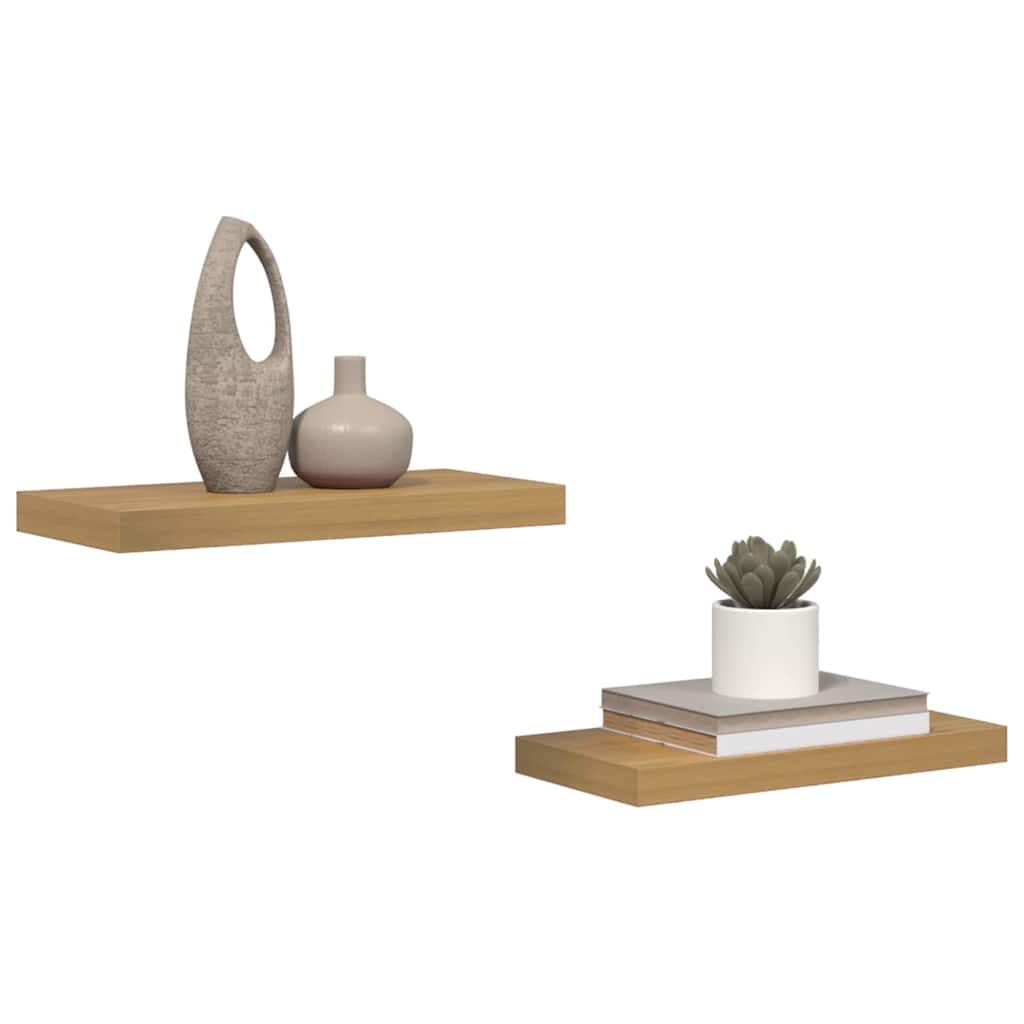 Falpolc 2 db Barna 50 x 23,5 x 3,8 cm Szerelt Fa