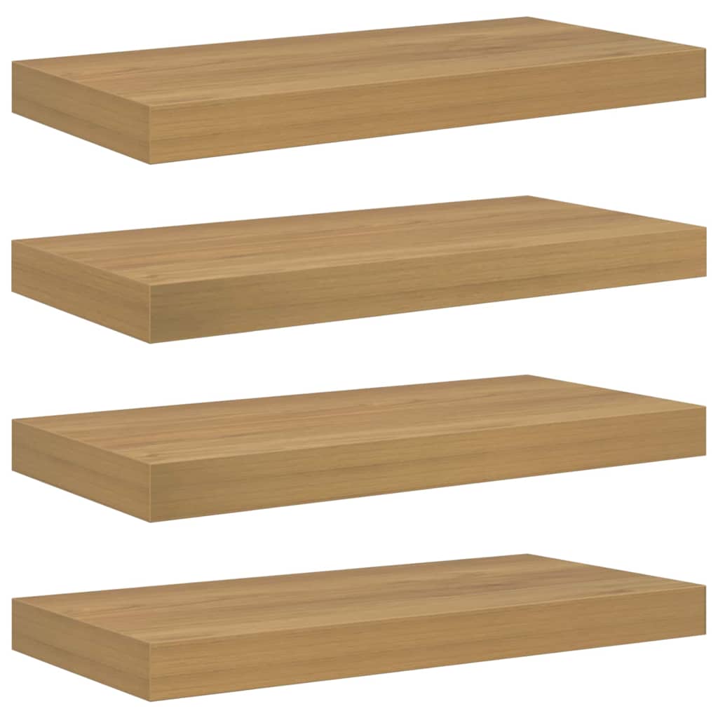 Falpolc 4 db Barna 50 x 23,5 x 3,8 cm Szerelt Fa