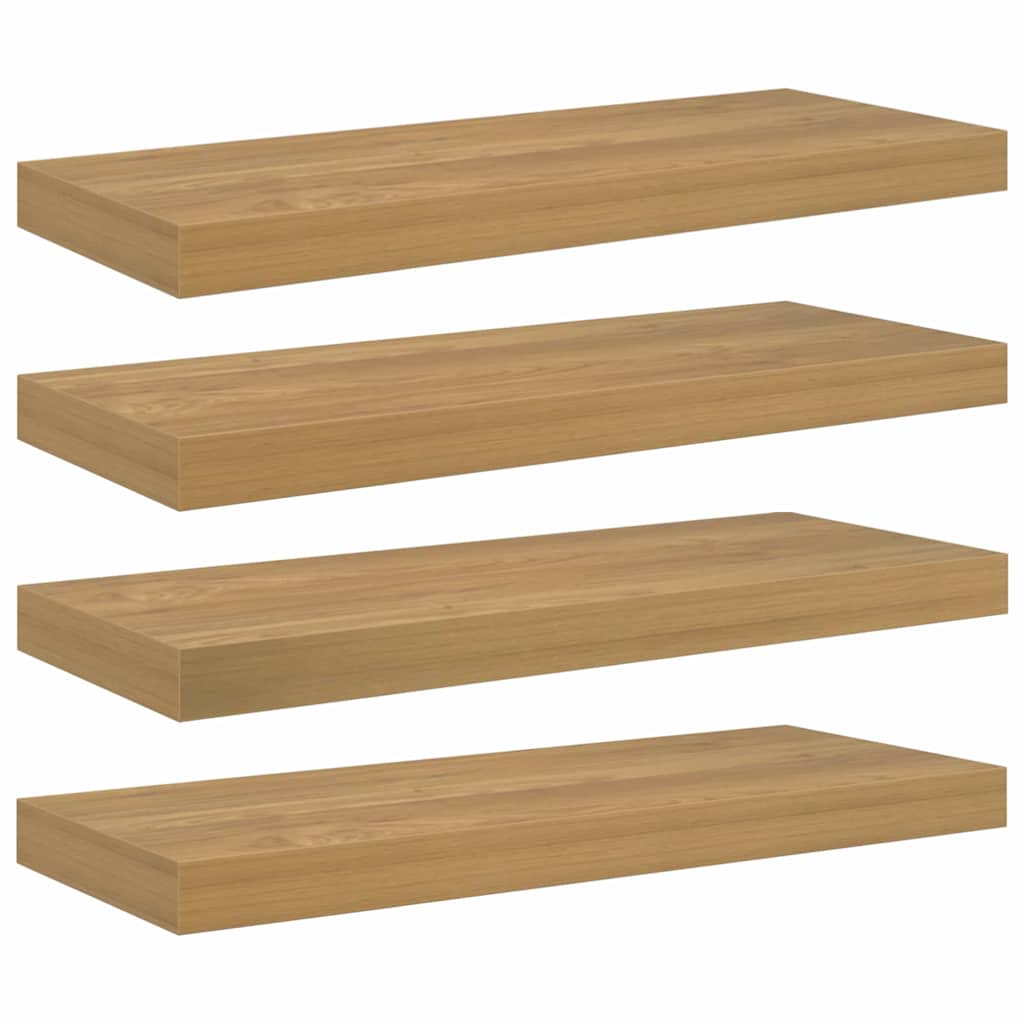 Falpolc 4 db Barna 60 x 23,5 x 3,8 cm Szerelt Fa