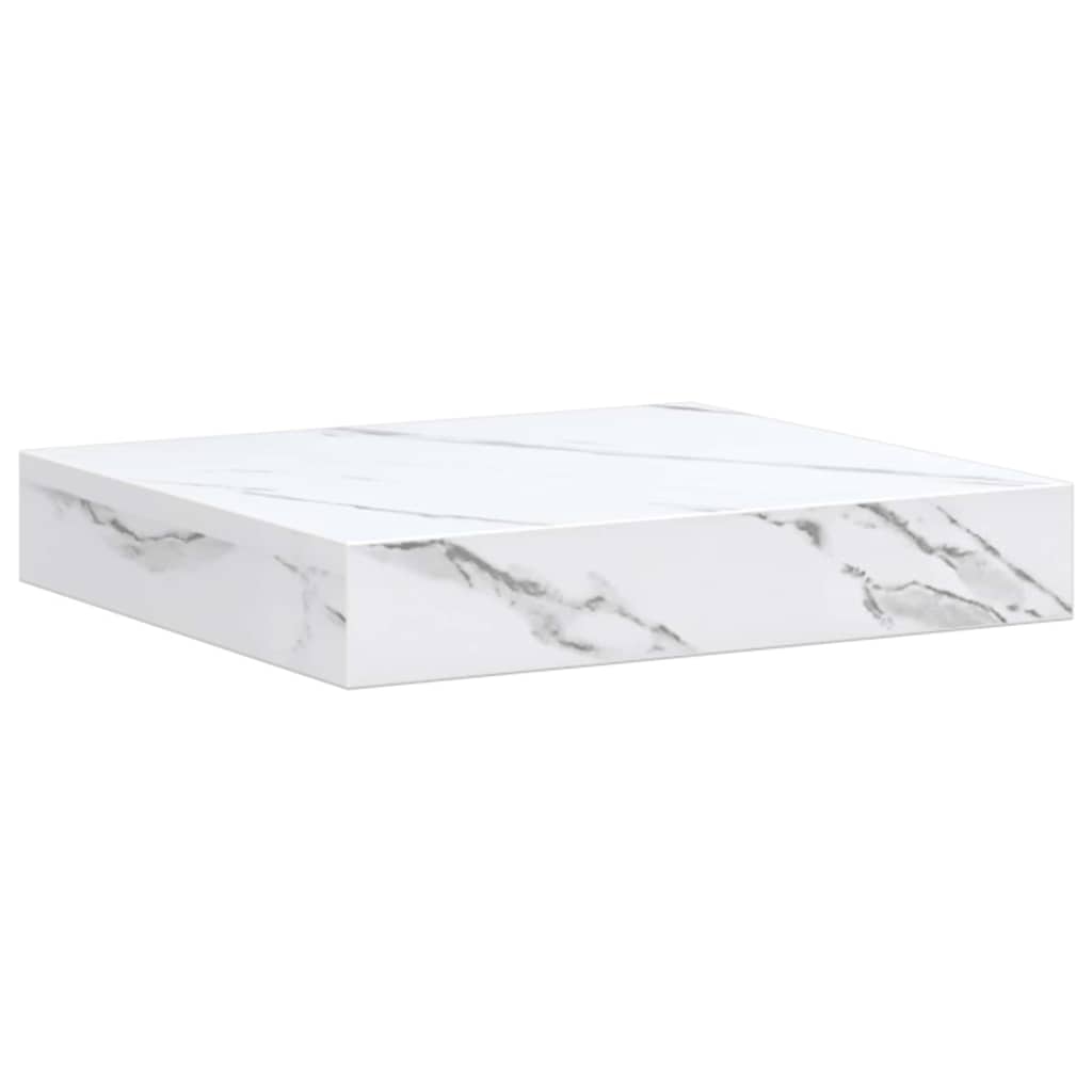 Falpolc Falra szerelhető 2 pcs Fehér márvány 23 x 23,5 x 3,8 cm