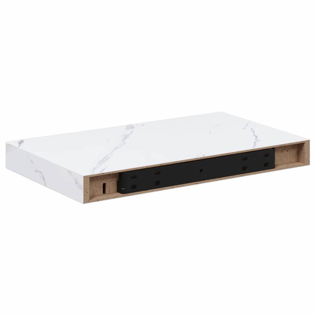 Falpolc Falra szerelhető 4 pcs Fehér márvány 40 x 23,5 x 3,8 cm