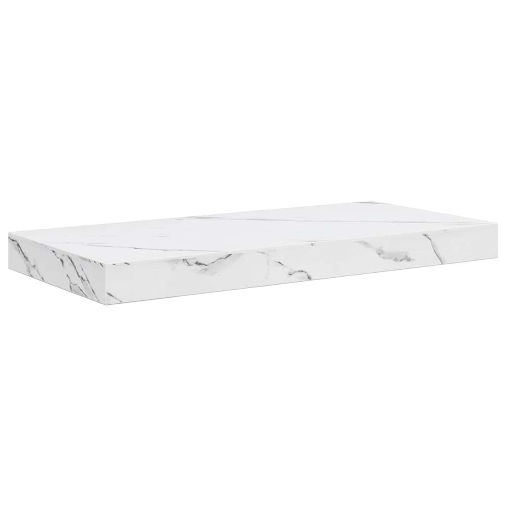 Falpolc Falra szerelhető 2 pcs Fehér márvány 50 x 23,5 x 3,8 cm