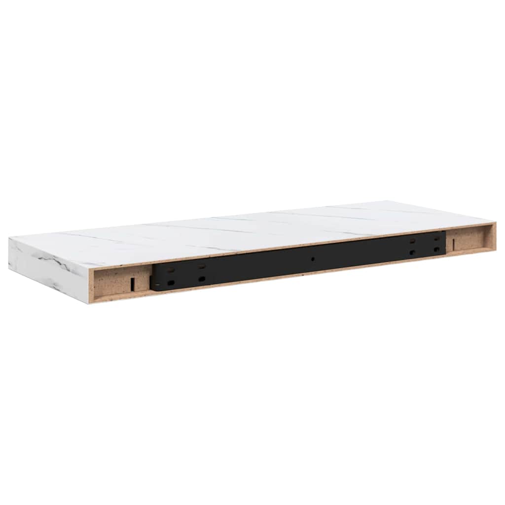 Falpolc Falra szerelhető 4 pcs Fehér márvány 60 x 23,5 x 3,8 cm