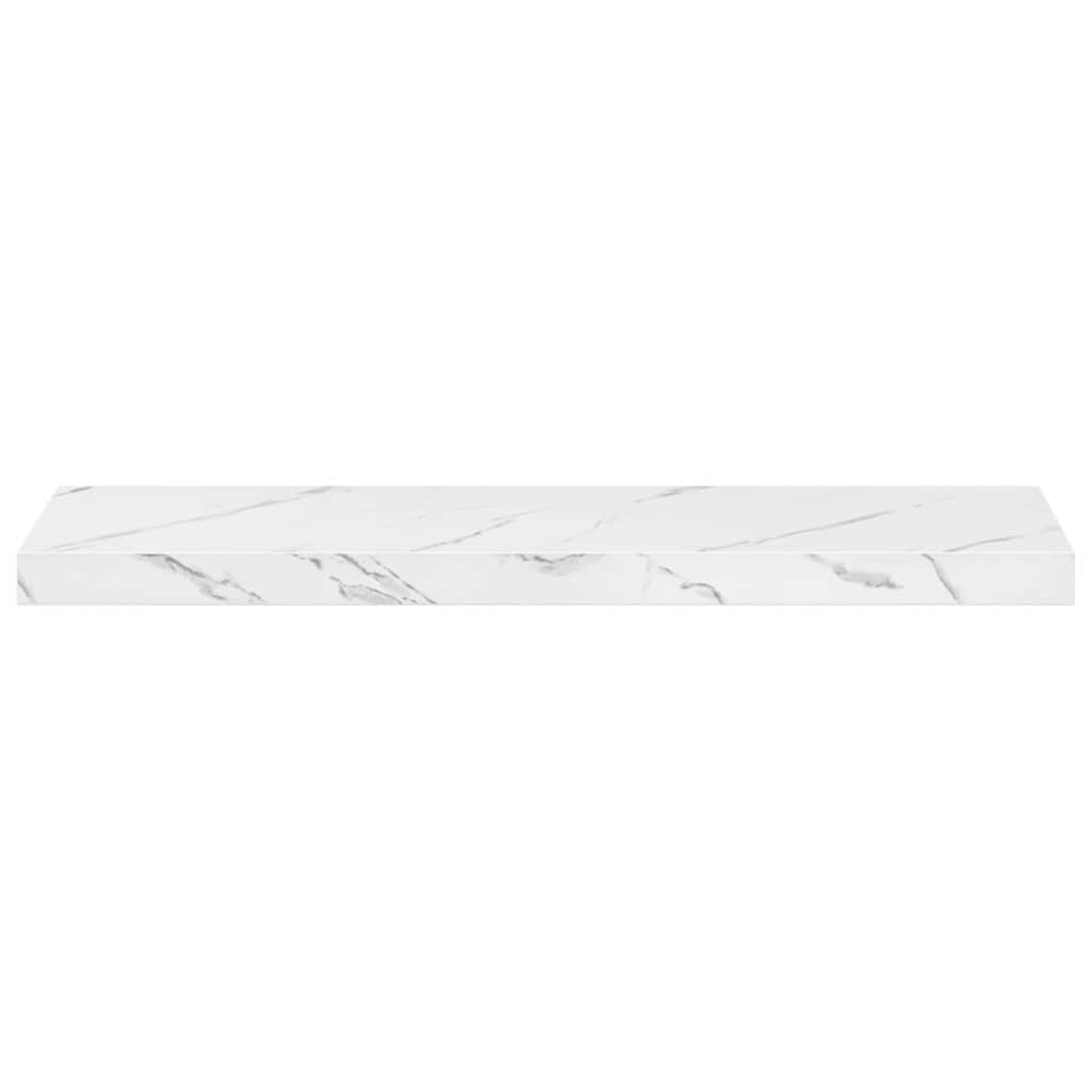 Falpolc Falra szerelhető 2 pcs Fehér márvány 80 x 23,5 x 3,8 cm
