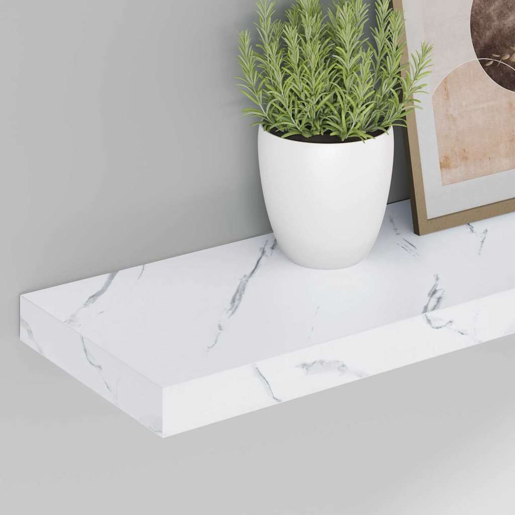 Falpolc Falra szerelhető 4 pcs Fehér márvány 90 x 23,5 x 3,8 cm