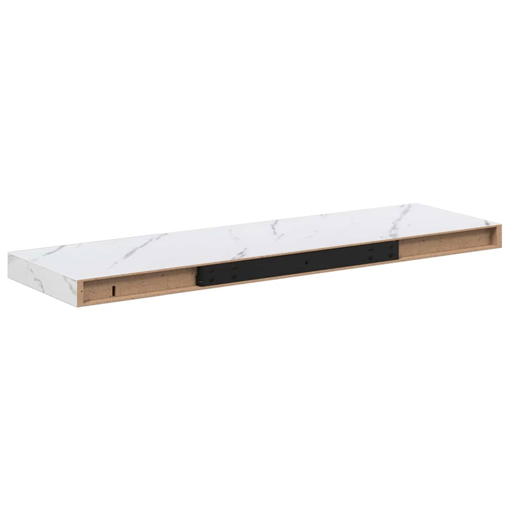 Falpolc Falra szerelhető 4 pcs Fehér márvány 90 x 23,5 x 3,8 cm