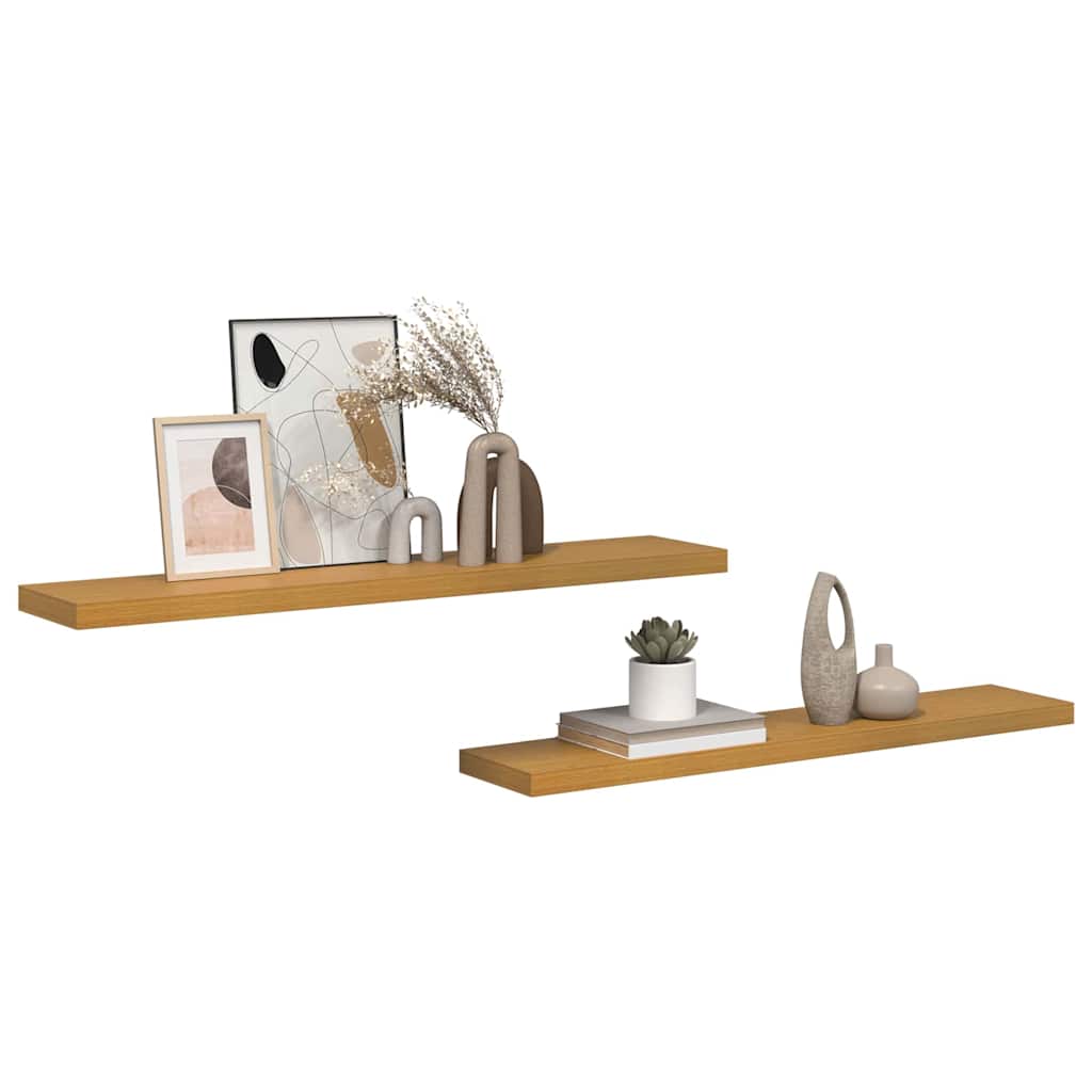 Falpolc Falra szerelhető 2 pcs Bézs 120 x 23,5 x 3,8 cm