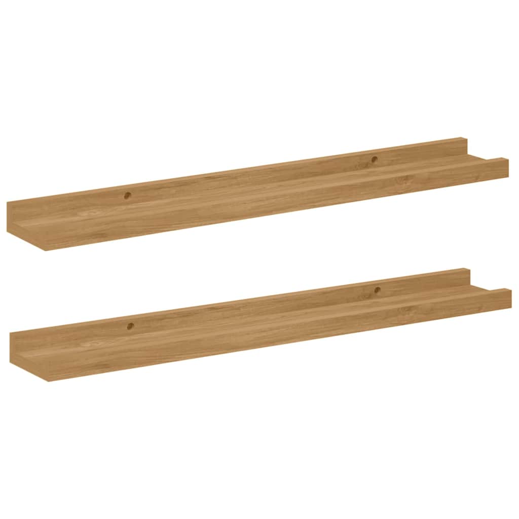Falpolc Falra szerelhető 2 db Barna 60 x 9 x 3 cm Szerelt Fa