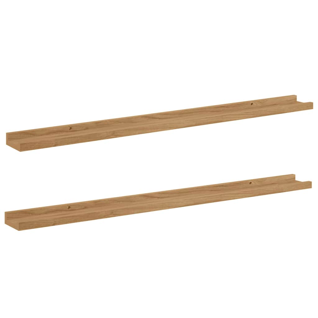 Falpolc Falra szerelhető 2 db Barna 100 x 9 x 3 cm Szerelt Fa