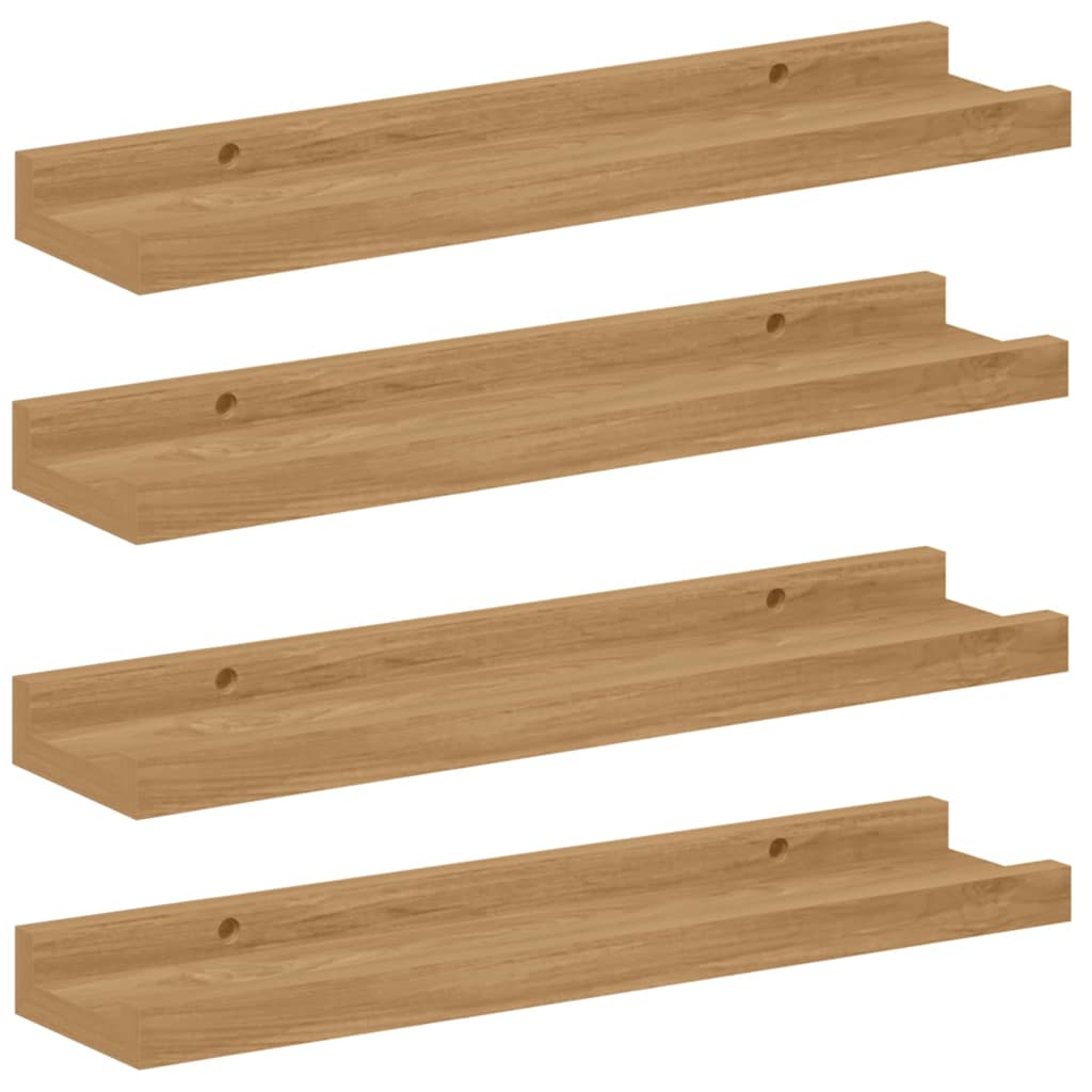 Falpolc Falra szerelhető 4 db Barna 40 x 9 x 3 cm Szerelt Fa