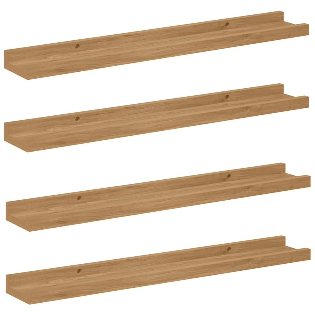 Falpolc Falra szerelhető 4 db Barna 60 x 9 x 3 cm Szerelt Fa