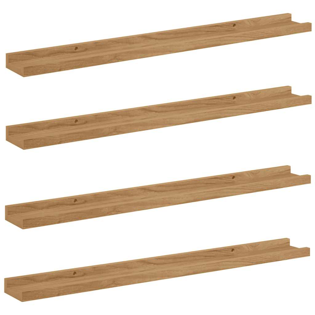 Falpolc Falra szerelhető 4 db Barna 80 x 9 x 3 cm Szerelt Fa