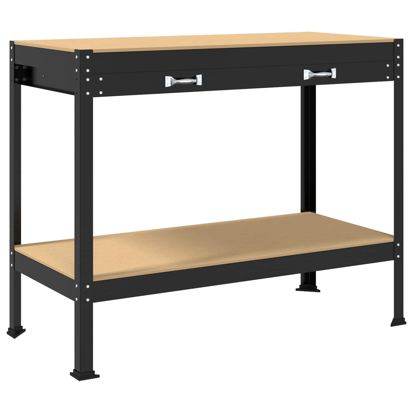 Munkapad fiókkal Fekete 114 x 54 x 91 cm Mérnöki fa és fém