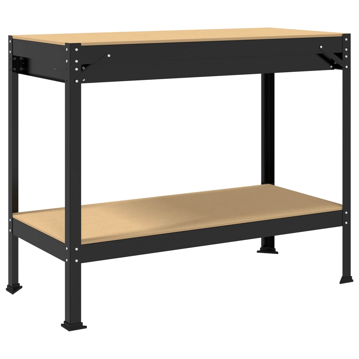 Munkapad fiókkal Fekete 114 x 54 x 91 cm Mérnöki fa és fém
