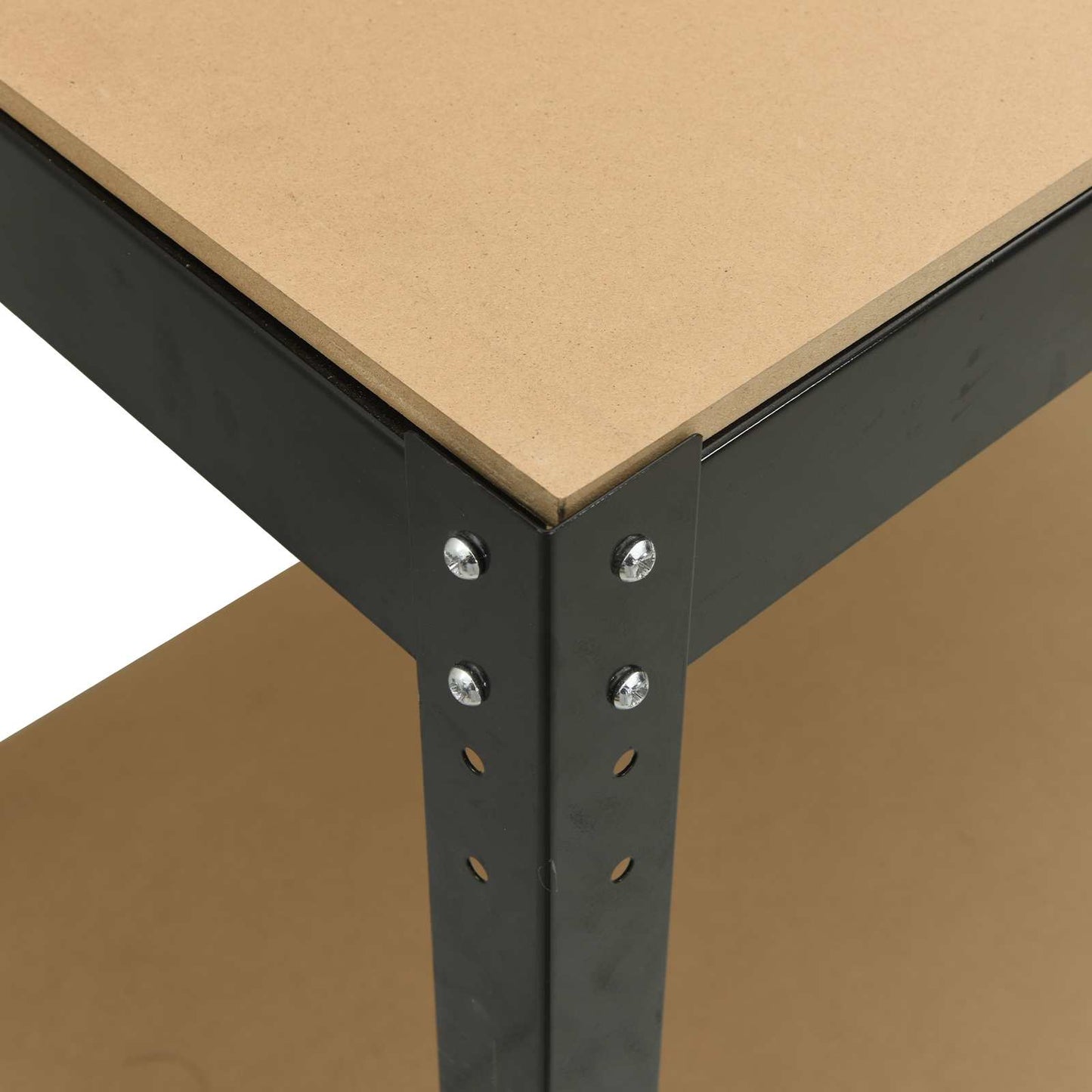 Munkapad polcokkal Fekete 81 x 41 x 145 cm Mérnöki fa és fém