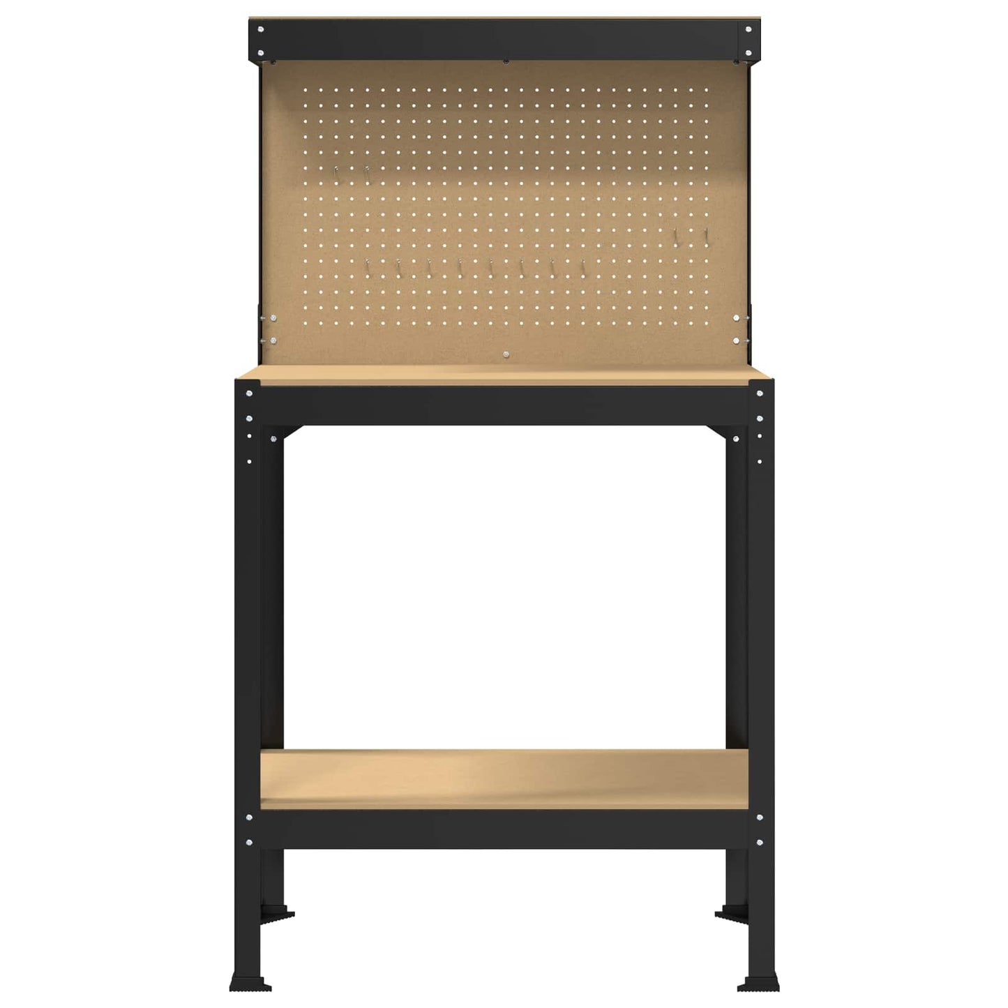 Munkapad polcokkal Fekete 81 x 41 x 145 cm Mérnöki fa és fém