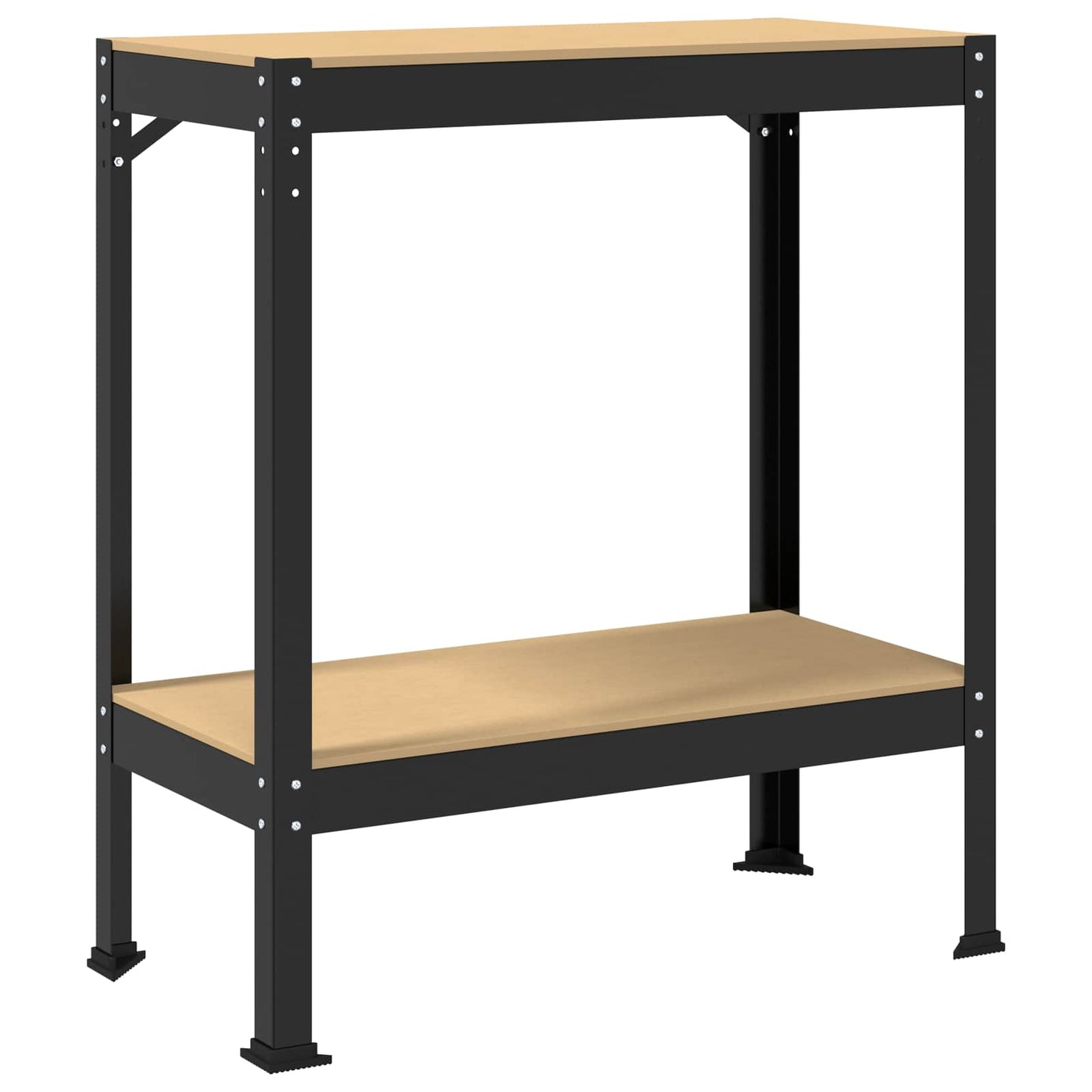 Munkapad polcokkal Fekete 81 x 41 x 91 cm Mérnöki fa és fém