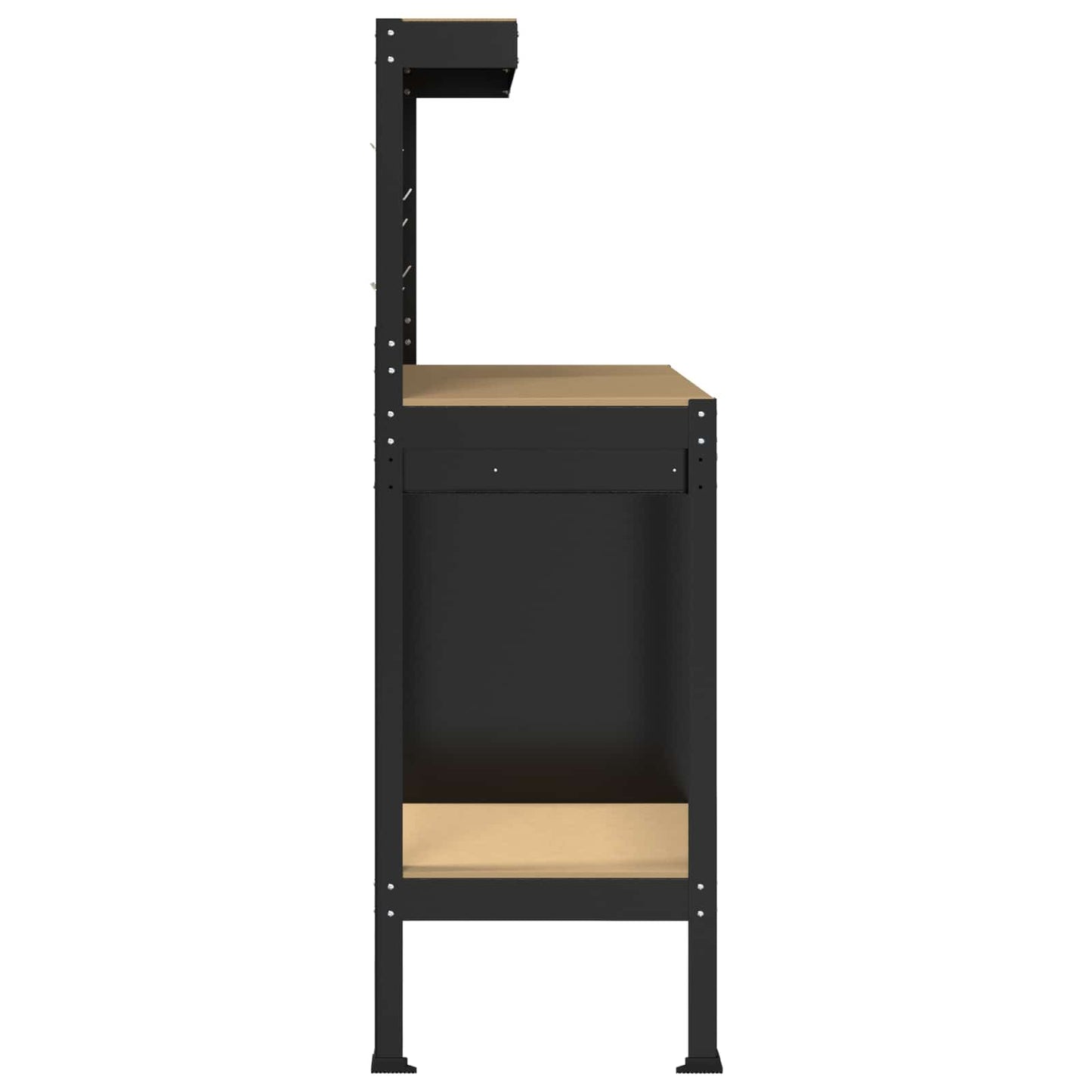 Munkapad fiókkal Fekete 90 x 49 x 141 cm Mérnöki fa és fém
