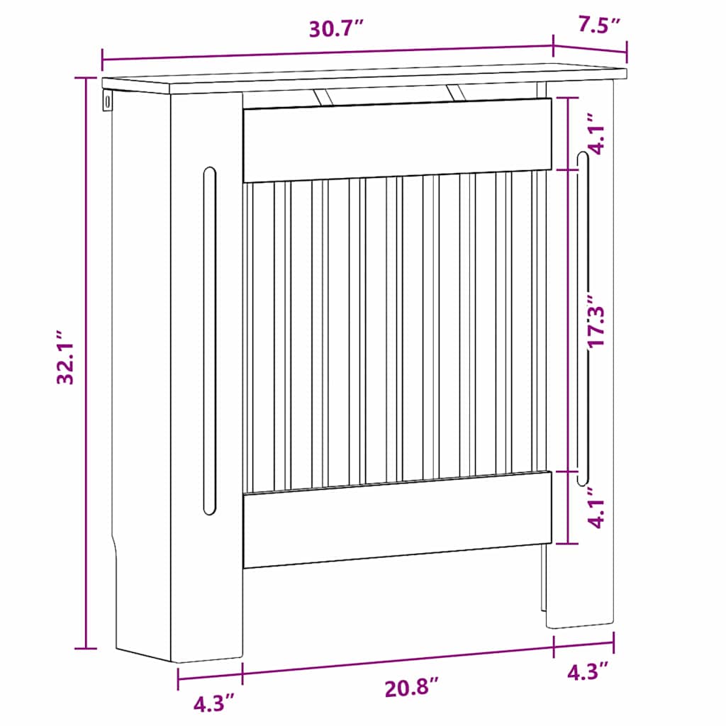 Radiátor fedezék Antik Fa 78 x 19 x 81,5 cm Szerelt Fa