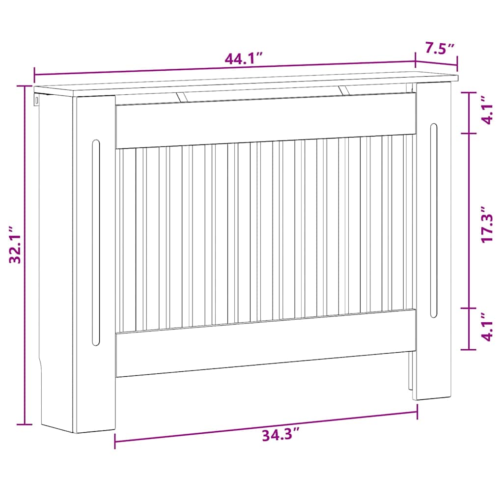 Radiátor fedezék Antik Fa 112 x 19 x 81,5 cm Szerelt Fa