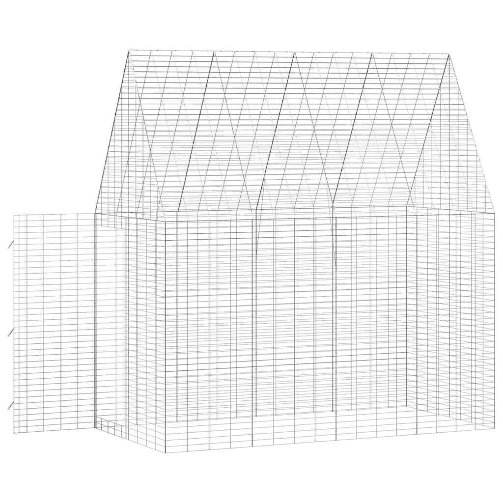 Nyúl Ketrec Ezüst 200 x 100 x 210 cm Horganyzott acél