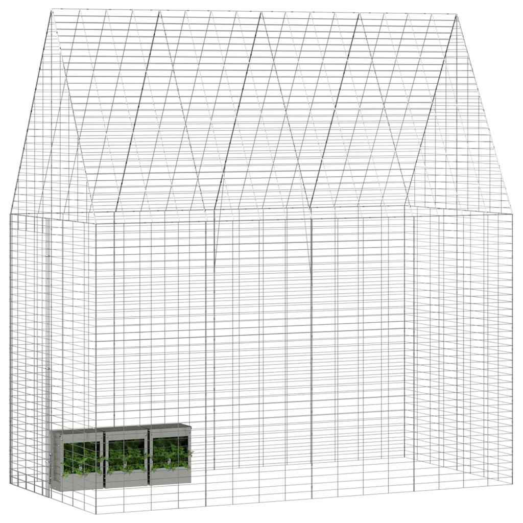 Nyúl Ketrec Ezüst 200 x 100 x 210 cm Horganyzott acél