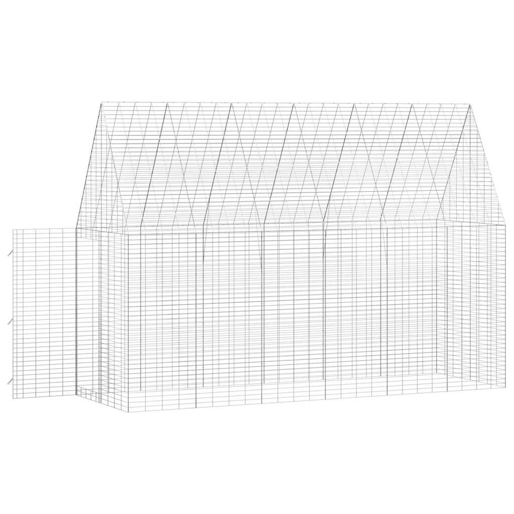 Nyúl Ketrec Ezüst 300 x 100 x 210 cm Horganyzott acél