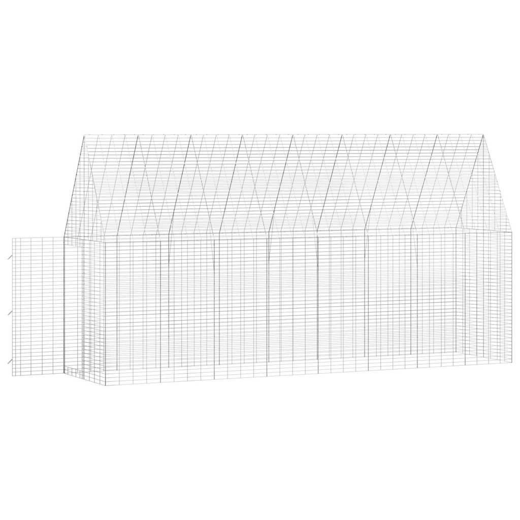 Nyúl Ketrec Ezüst 400 x 100 x 210 cm Horganyzott acél