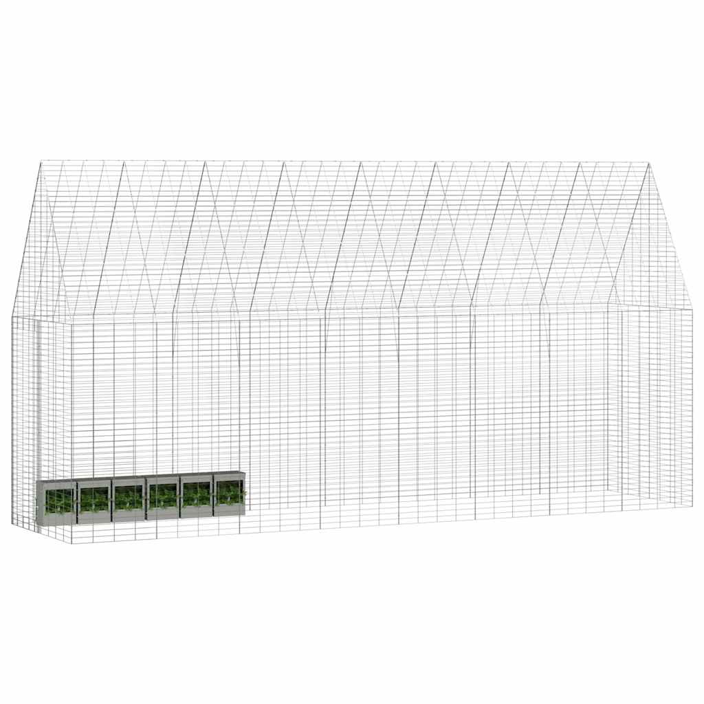 Nyúl Ketrec Ezüst 400 x 100 x 210 cm Horganyzott acél