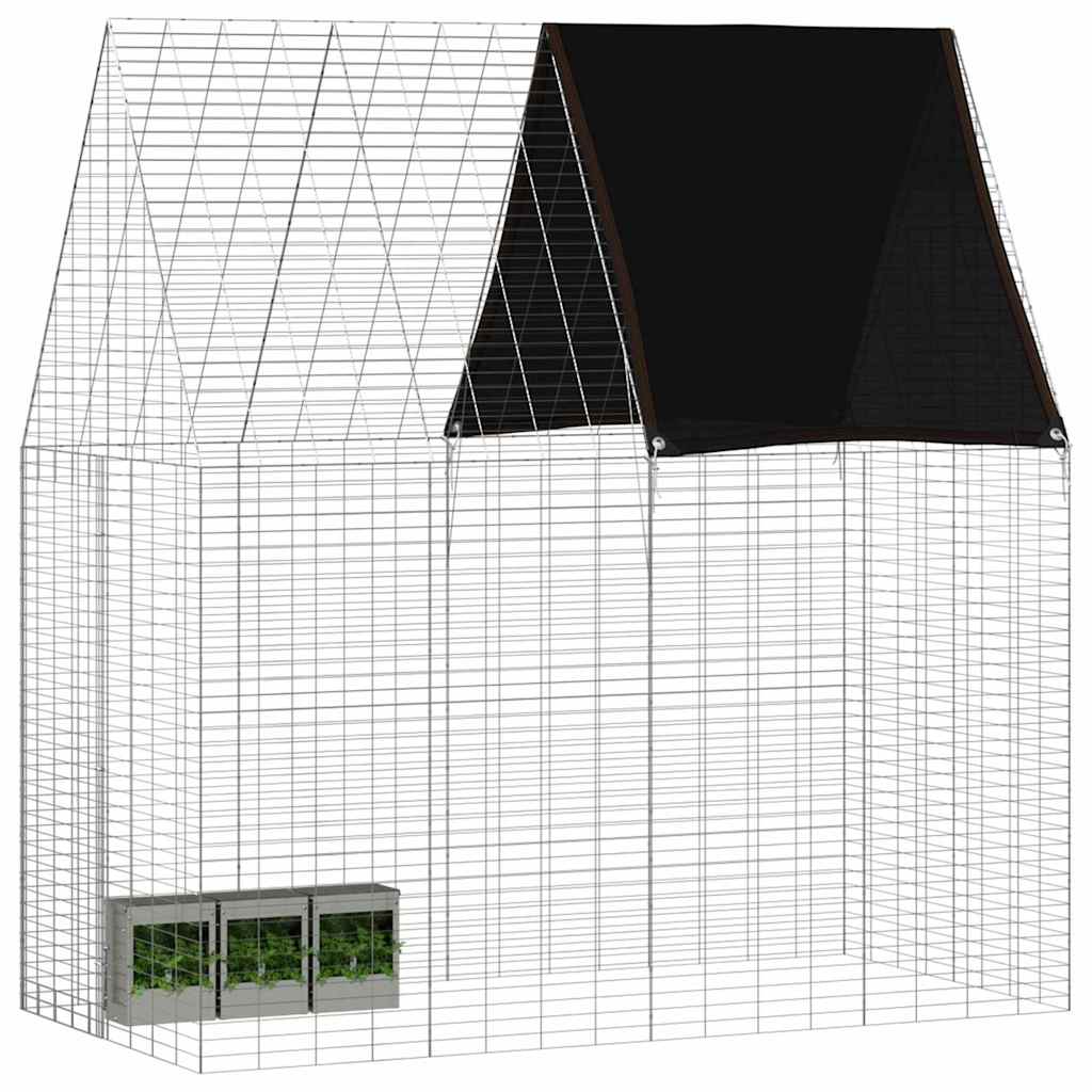 Nyúl Ketrec Ezüst 200 x 100 x 210 cm Horganyzott acél