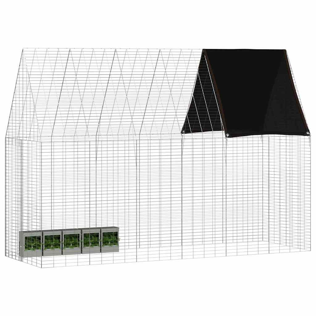 Nyúl Ketrec Ezüst 300 x 100 x 210 cm Horganyzott acél