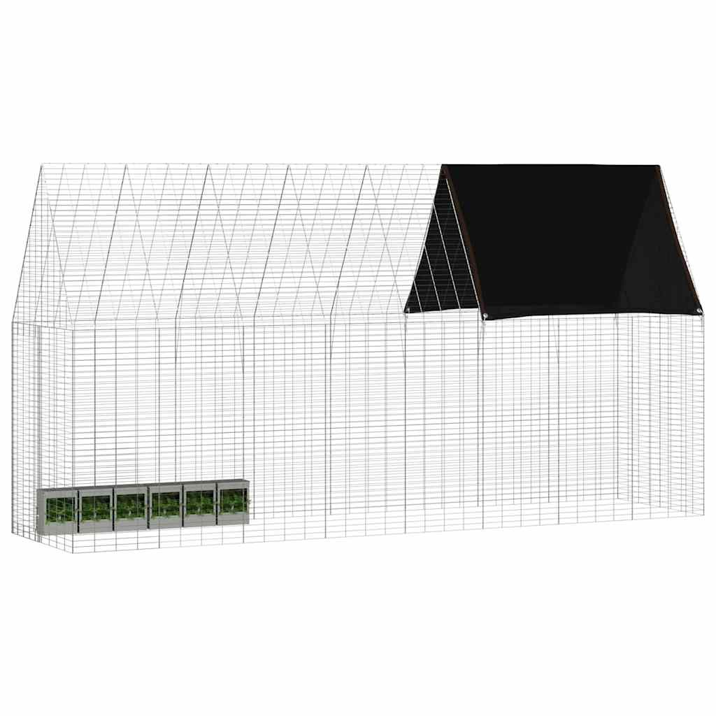 Nyúl Ketrec Ezüst 400 x 100 x 210 cm Horganyzott acél