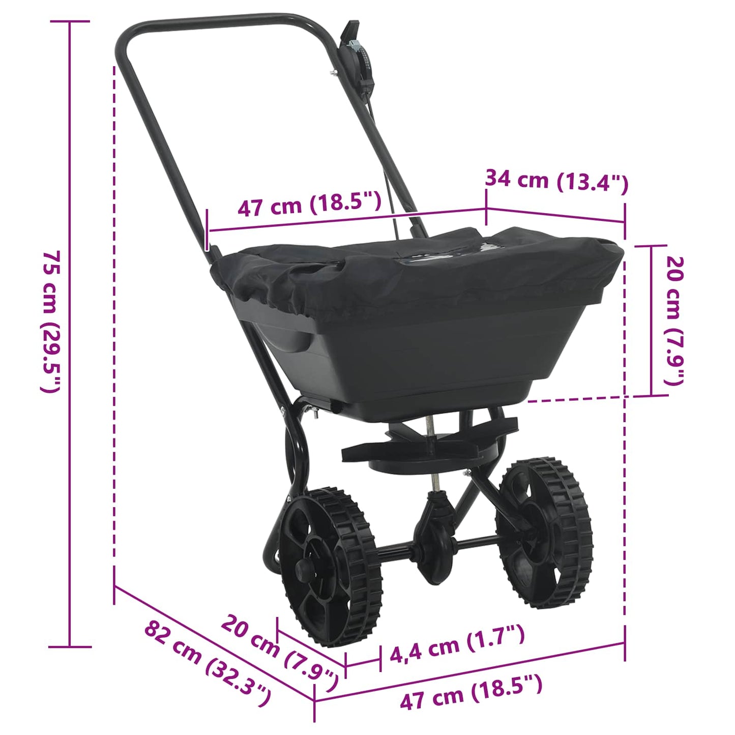 Elterítő Fekete 82 x 46 x 75 cm PVC és Acél