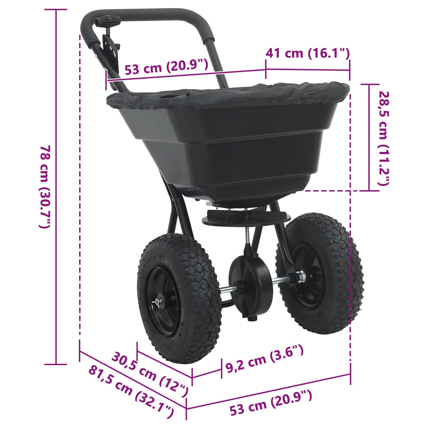 Elterítő Fekete 53 x 81,5 x 78 cm PVC és Acél