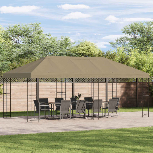 Pavilon napellenző fedél 6 x 3 m Bézs Poliészter 190 gsm