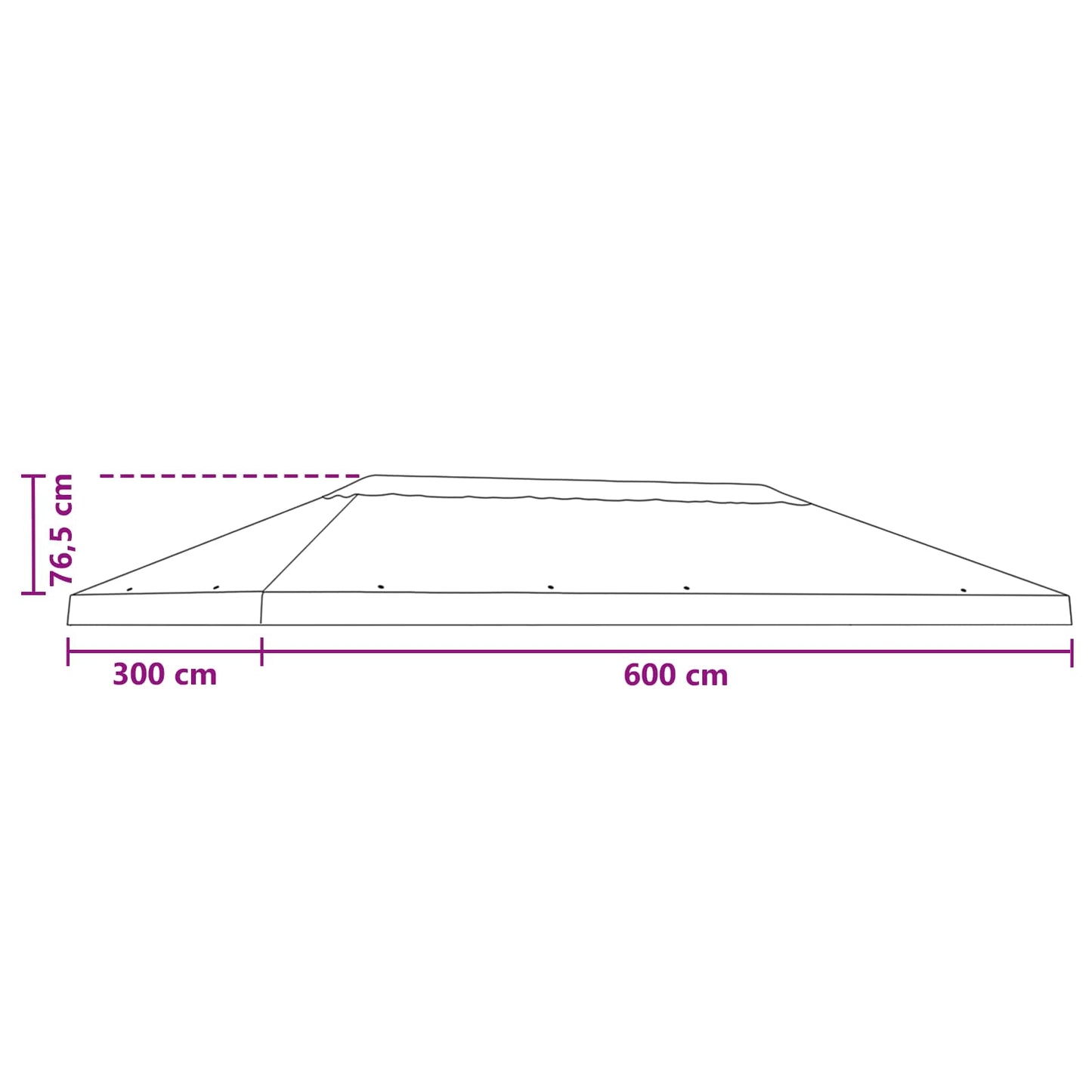Pavilon napellenző fedél 6 x 3 m Bézs Poliészter 190 gsm