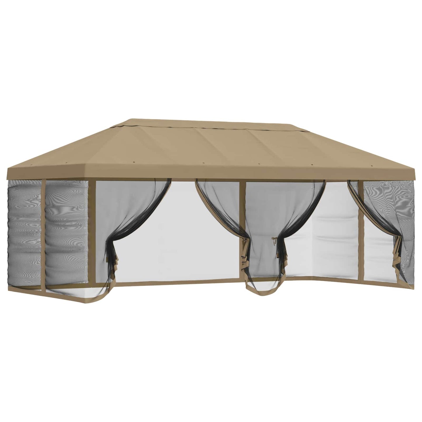 Napernyő ponyva oldalfalakkal 6 x 3 m Bézs Poliészter 190 gsm