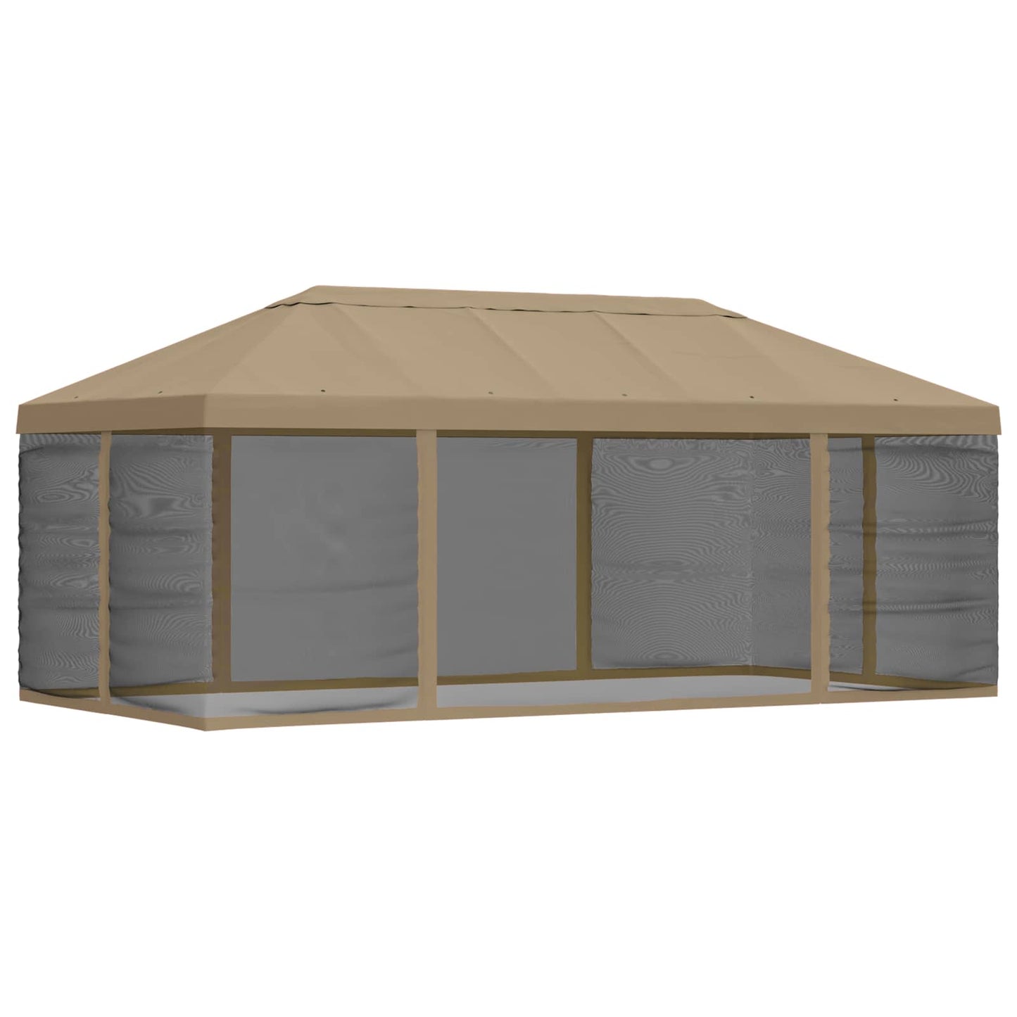 Napernyő ponyva oldalfalakkal 6 x 3 m Bézs Poliészter 190 gsm