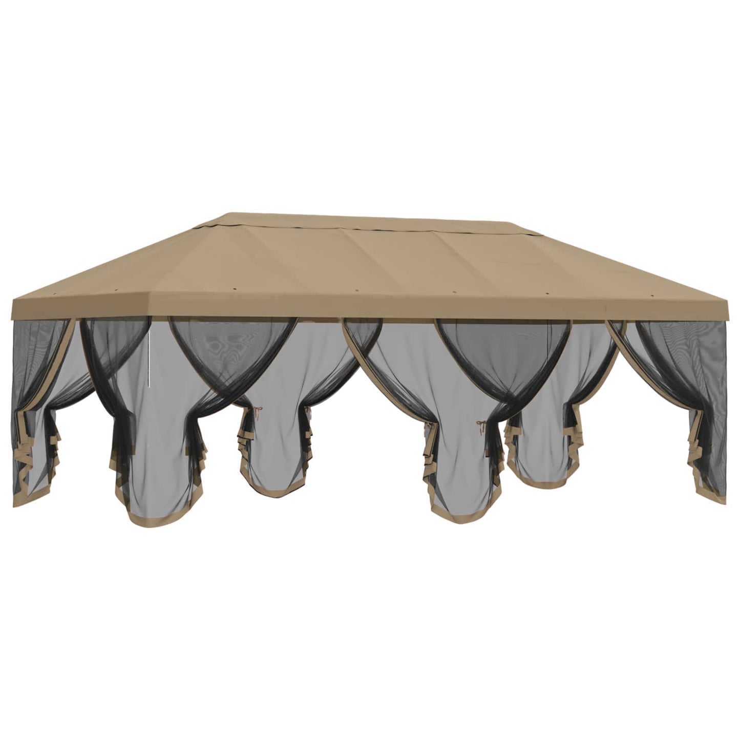 Napernyő ponyva oldalfalakkal 6 x 3 m Bézs Poliészter 190 gsm