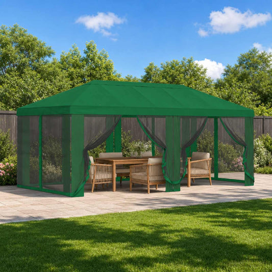 Napernyő ponyva oldalfalakkal 6 x 3 m Zöld Poliészter 190 gsm